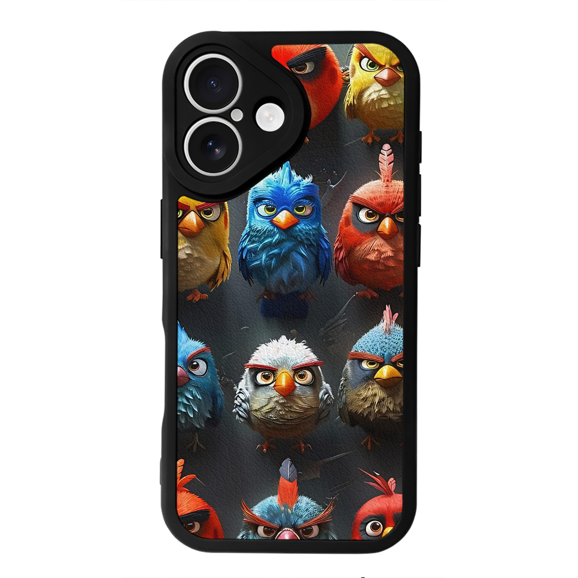 （画像用） Angry Birds アングリーバード 【iPhone 16シリーズ対応】シリコンスマホケース（レザー調） 材質：シリコン